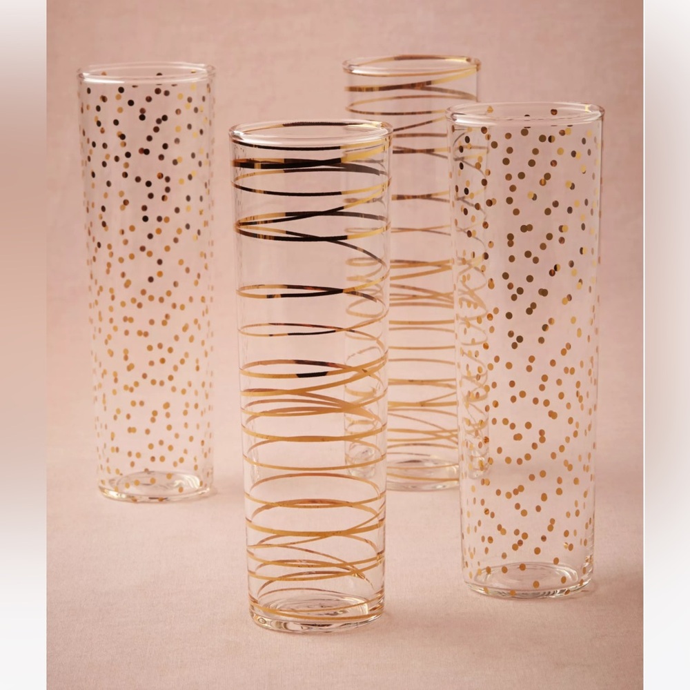 BHLDN | Set of 4 Champagne Flutes | gold